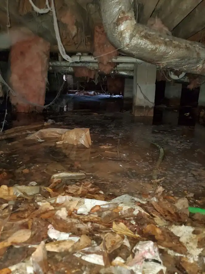 Crawl space flood assessment for Commercial Water Damage Restoration in Lewisville